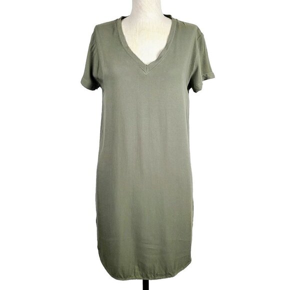 Cloth &‎ Stone Casual Dress XS Green Lightweight V-Neck Short Sleeve Pull… - Picture 1 of 4